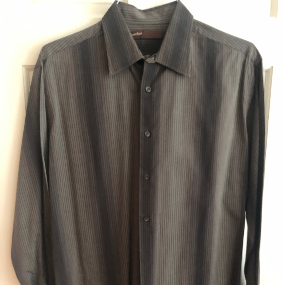 Perry Ellis Black/Gray gradient long sleeve shirt